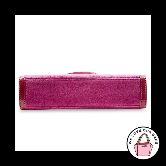 NWT Y2K VINTAGE COACH Pink Suede Leather Framed Kisslock Clutch Wristlet 8685 - Picture 5 of 7